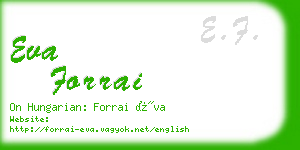 eva forrai business card